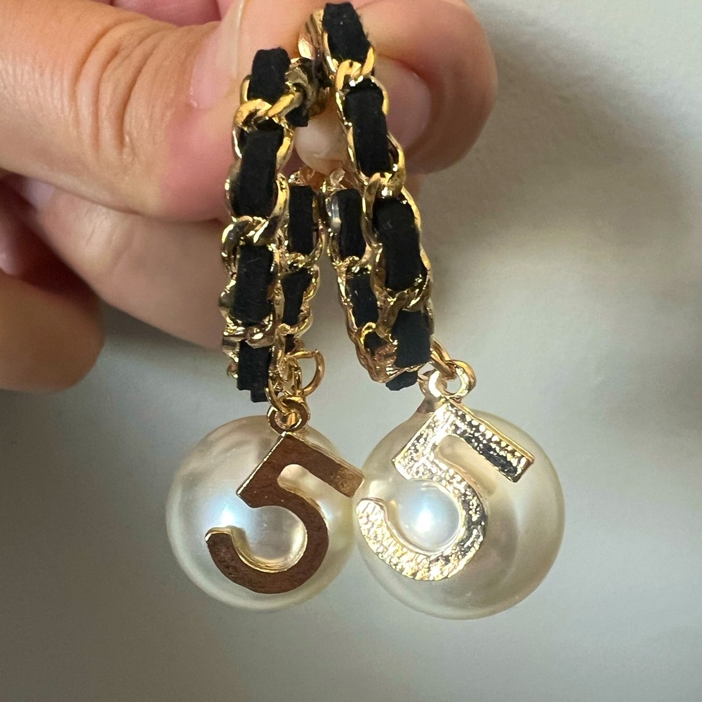 Classy black with gold hoop earrings